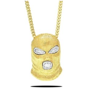 Gold Ski Mask Chain Rope Robber Necklace Hip Hop